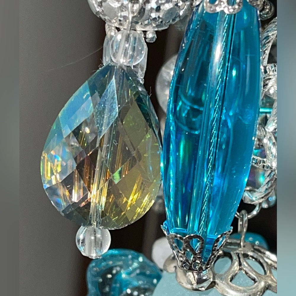 Original Handbag Charm 🦋 Butterflies Aqua Silver Backpack Jewelry Bag Bling - Picture 4 of 15